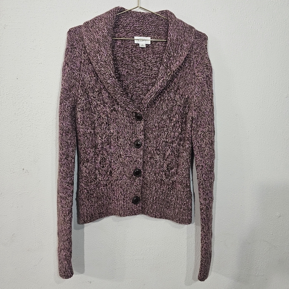Ann Taylor Sweaters - Ann Taylor Marled Purple Button-Up Cardigan
